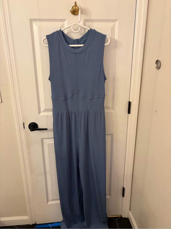 Cider Pants - Sleeveless Wide-Leg Jumpsuit in Dusty Blue